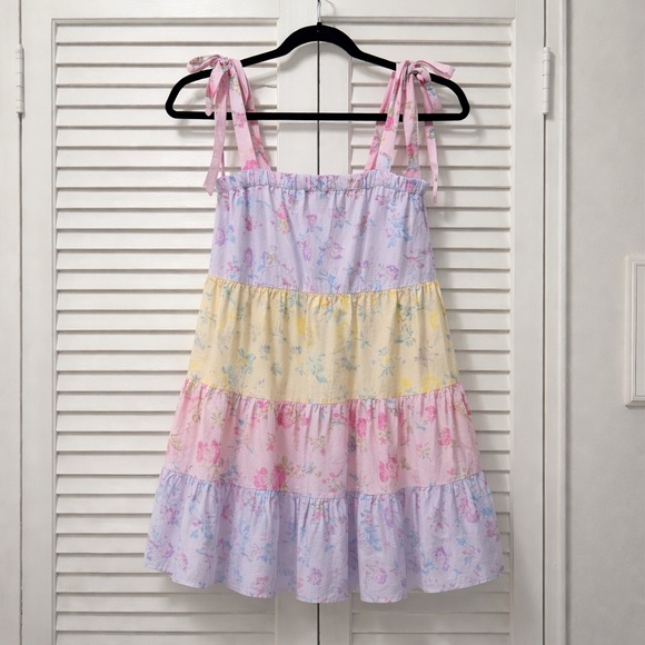 LoveShackFancy x Target 💜 Jeanne Tie Strap Floral Tiered Dress - Picture 3 of 6